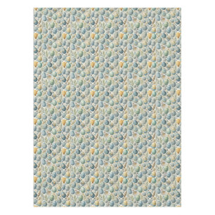 Easter Themed Tablecloth with Eggs and Seashells