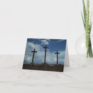 Easter Three Empty Crosses Ressurection Note Card