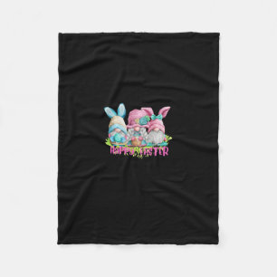 Easter Three Gnomes Cute Gnome Easter Outfit Easte Fleece Blanket