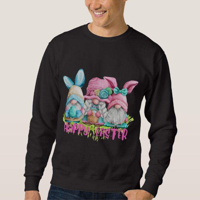 Easter Three Gnomes Cute Gnome Easter Outfit Easte Sweatshirt (Front)