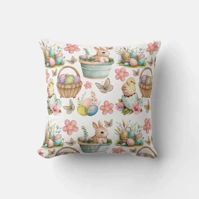 Easter Throw Pillow, Spring  Cushion (Front)