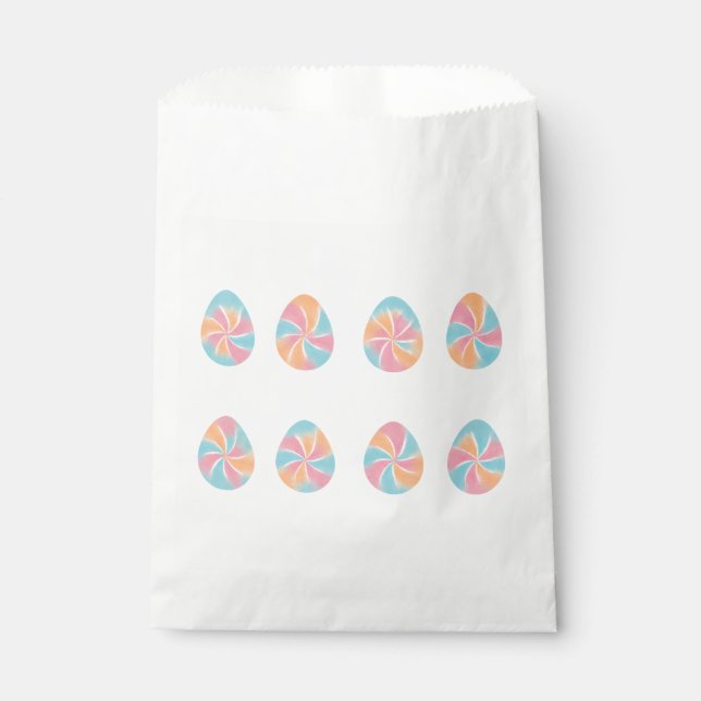 Easter Tie-Dye eggs mid-tone soft pattern Favour Bags (Front)