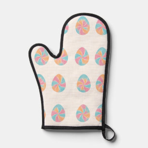 Easter Tie-Dye eggs mid-tone soft pattern Oven Mitt
