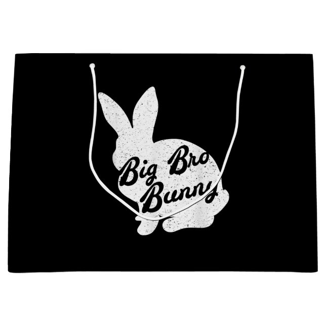 Easter To Big Bro Bunny Gift For Brother Large Gift Bag (Front)