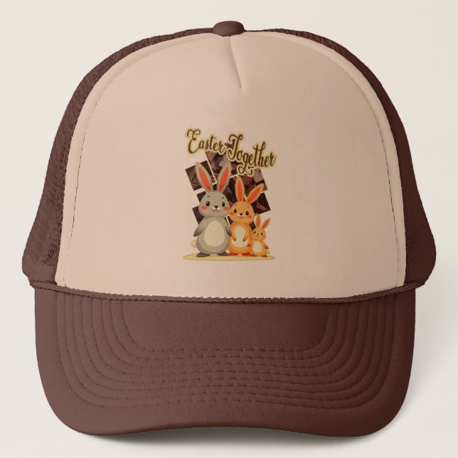 Easter Together – Warm Bunny Family - boné Trucker Hat (Front)
