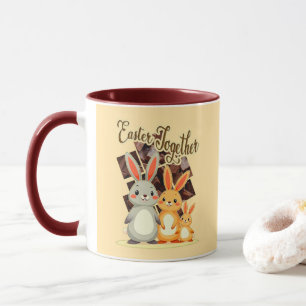 Easter Together – Warm Bunny Family - caneca Mug