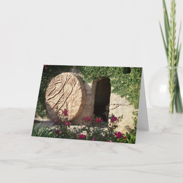 Easter Tomb of Jesus  Ressurected Greeting Card (Front)
