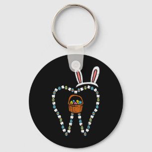 Easter Tooth Bunny Ears Cute Teeth Dentist Dental  Key Ring