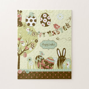 Easter tree and a Clothesline with Letters Jigsaw Puzzle