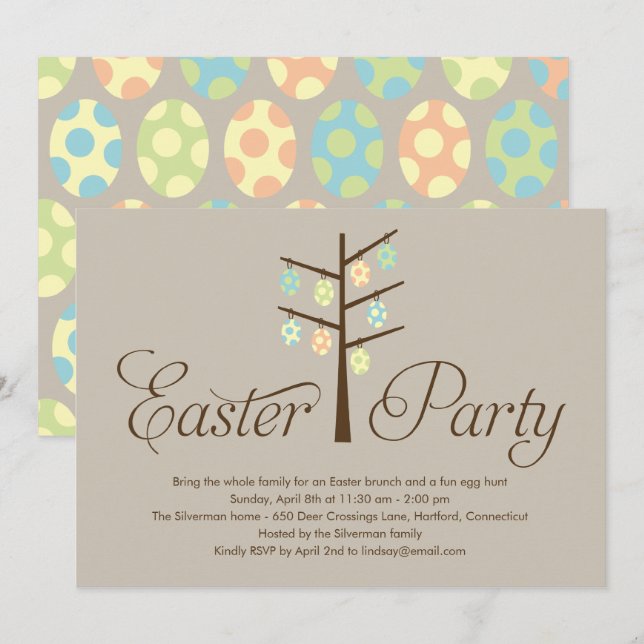 Easter Tree Easter Party Invitation (Front/Back)