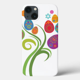 Easter tree with colored eggs and flowers iPhone 13 case
