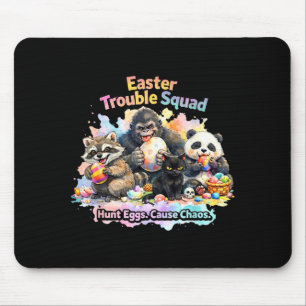 Easter trouble squad funny animal easter egg hunt mouse mat