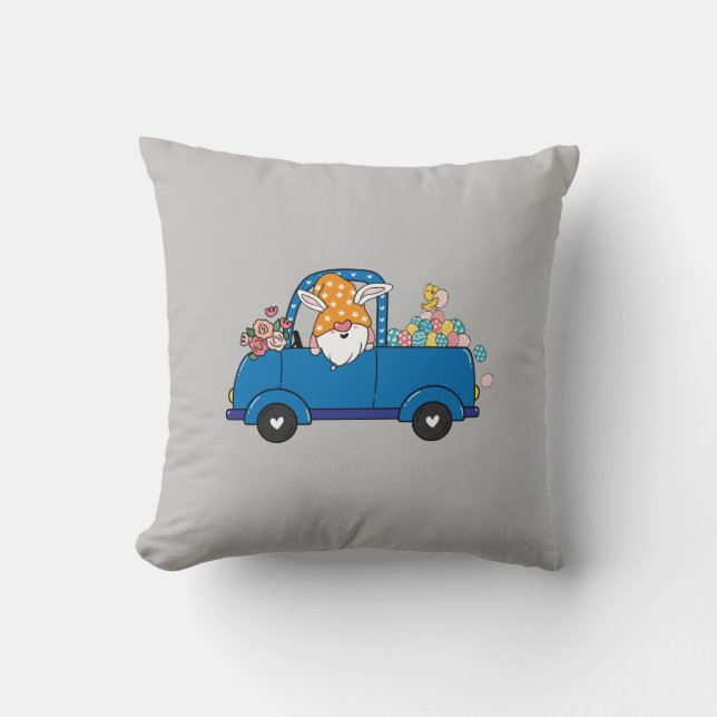 Easter truck spring gnome baby T-Shirt Cushion (Front)