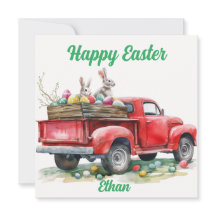Easter Truck with Eggs Card, Happy Easter