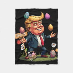 Easter Trump Joggling Easter Eggs Egg Sket Fleece Blanket