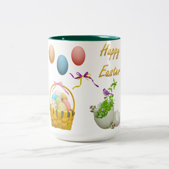Easter two toned mug. Two-Tone coffee mug (Center)