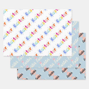 Easter Typography Wrapping Paper Set 