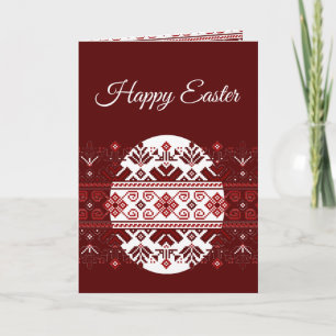 Easter Ukrainian Folk Ethnic Embroidery  Card