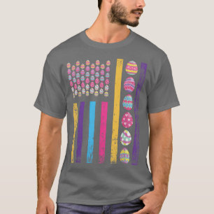 Easter US Flag Eggs Hunt Bunny American Flag Kids T-Shirt