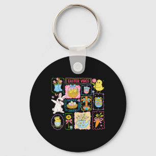 Easter Vibes 2026 Cute Bunny Rabbit Easter Day Wom Key Ring