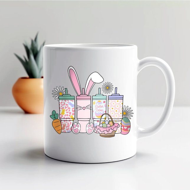 Easter Vibes Coffee Mug (Easter Vibes Retro Obsessive Cup Disorder )
