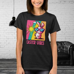Easter Vibes - Cool Pink Bunny with Sunglasses T-Shirt