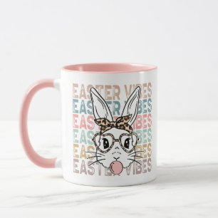 Easter Vibes Cute Retro Bunny Mug