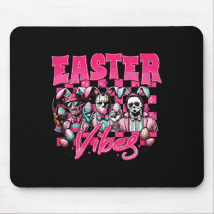 Easter Vibes Funny Easter Horror Characters Family Mouse Mat