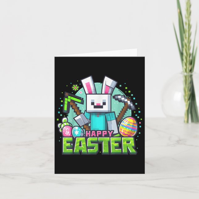 Easter Video Game Bunny Eggs Gaming Gamer Boys Men Card (Front)