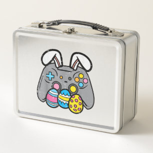 Easter Video Game Bunny Eggs Gaming Gamer Boys Men Metal Lunch Box