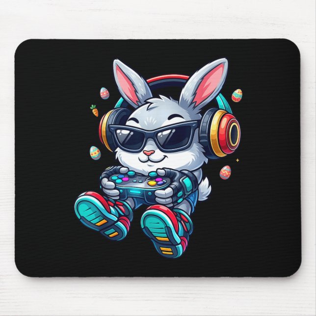 Easter video game bunny eggs hunt game boys men mouse mat (Front)