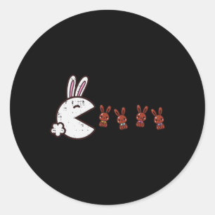 Easter Video Game Eating Bunnies Gaming Boys Kids  Classic Round Sticker