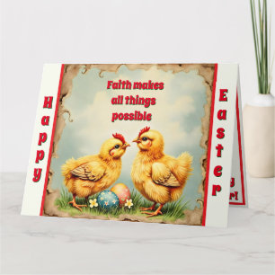 Easter Vintage 2 Little Chicken Holiday Collection Card
