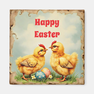 Easter Vintage 2 Little Chicken Holiday Collection Magnet