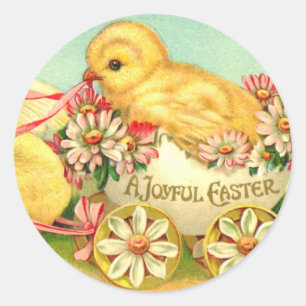 Easter Vintage classic chicks chic Holiday Round Sticker
