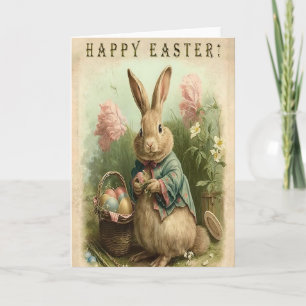 Easter Vintage Happy Easter Bunny  Note Card