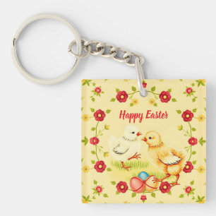 Easter Vintage Little Chicken Holiday Collection Key Ring