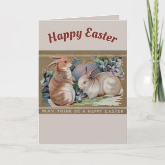 ~ EASTER VINTAGE PICTURE ~ 2 Sweet Bunnies ~  Holiday Card