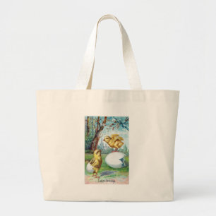 Easter Vintage Postcard Large Tote Bag