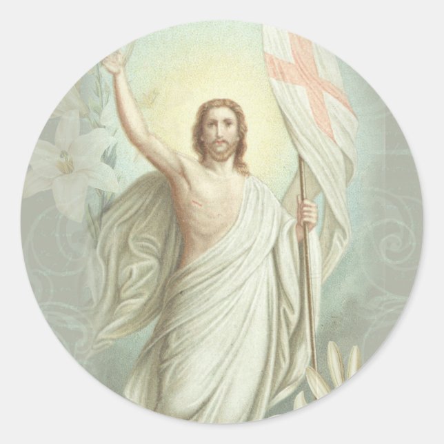 Easter Vintage Resurrection Pascha Religious Classic Round Sticker (Front)