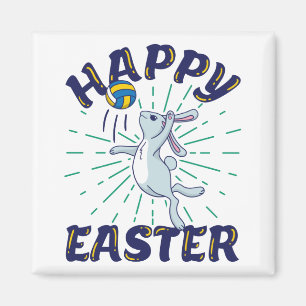 Easter Volleyball Bunny Jump Serve Magnet