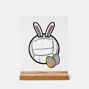 Easter Volleyball Bunny Sports Player Women Girls  Acrylic Sign
