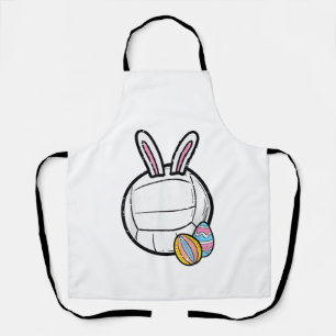 Easter Volleyball Bunny Sports Player Women Girls  Apron