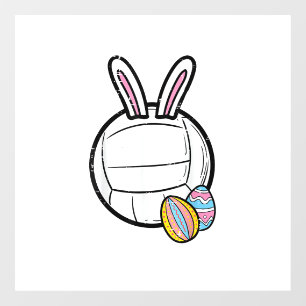 Easter Volleyball Bunny Sports Player Women Girls  Window Cling