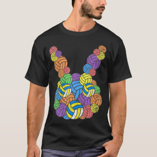 Easter Volleyball Lover Bunny Head Ball Egg T-Shirt