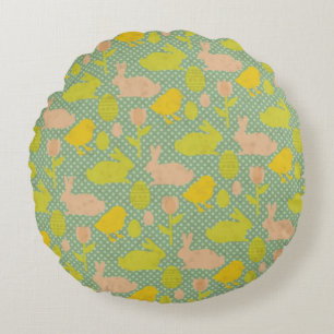 Easter Wallpaper Round Cushion