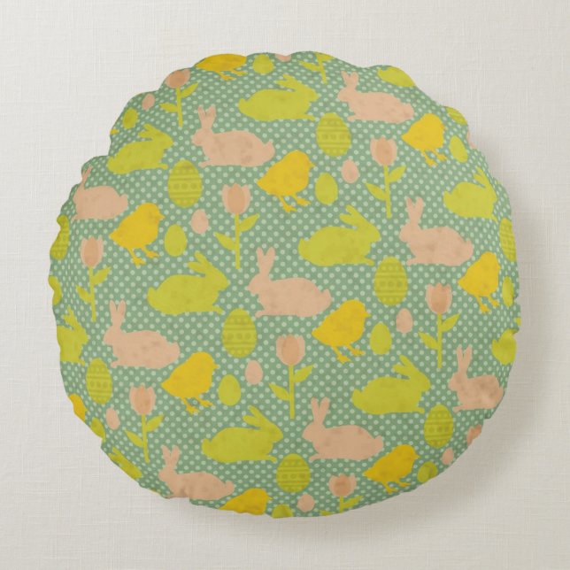 Easter Wallpaper Round Cushion (Front)