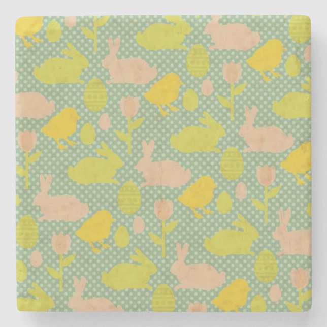 Easter Wallpaper Stone Coaster (Front)