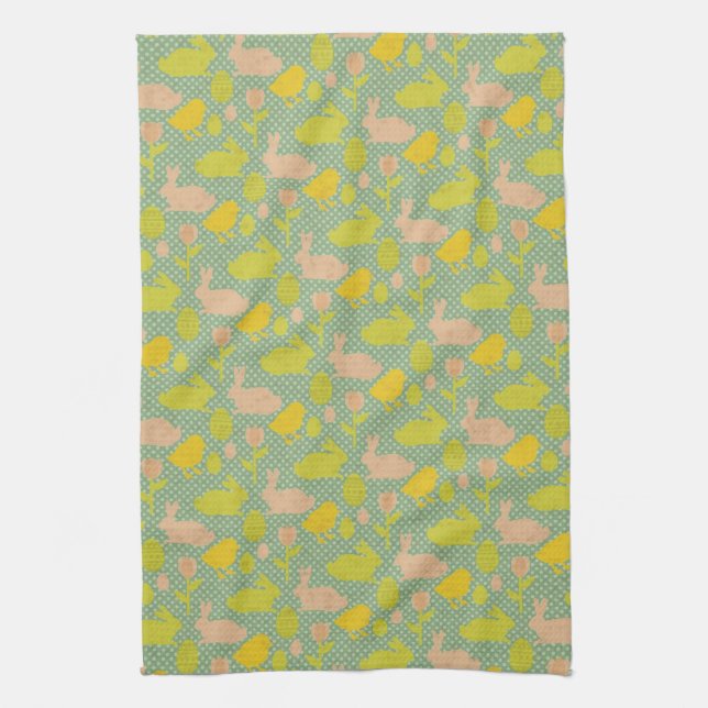 Easter Wallpaper Tea Towel (Vertical)