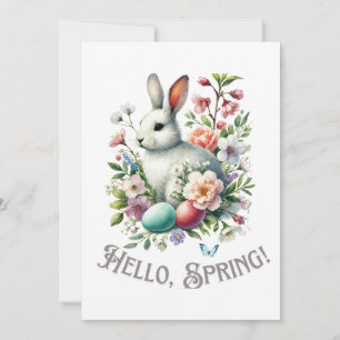 Easter Watercolor Bunny & Eggs Invitation